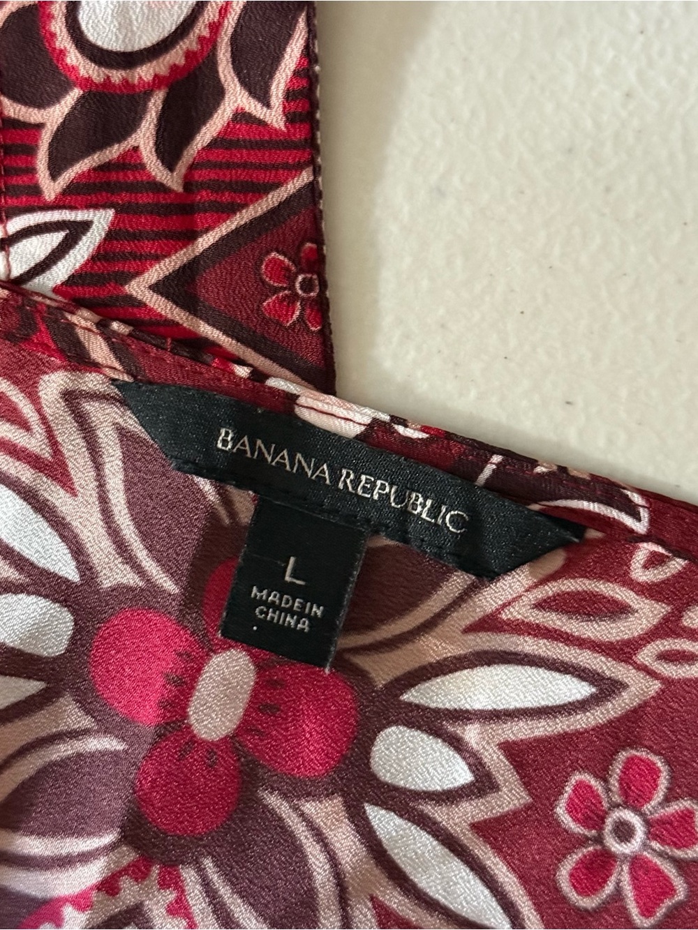 Banana Republic Burgundy Paisley Halter Neck Scarf Print Tank Top Size L - Picture 4 of 5